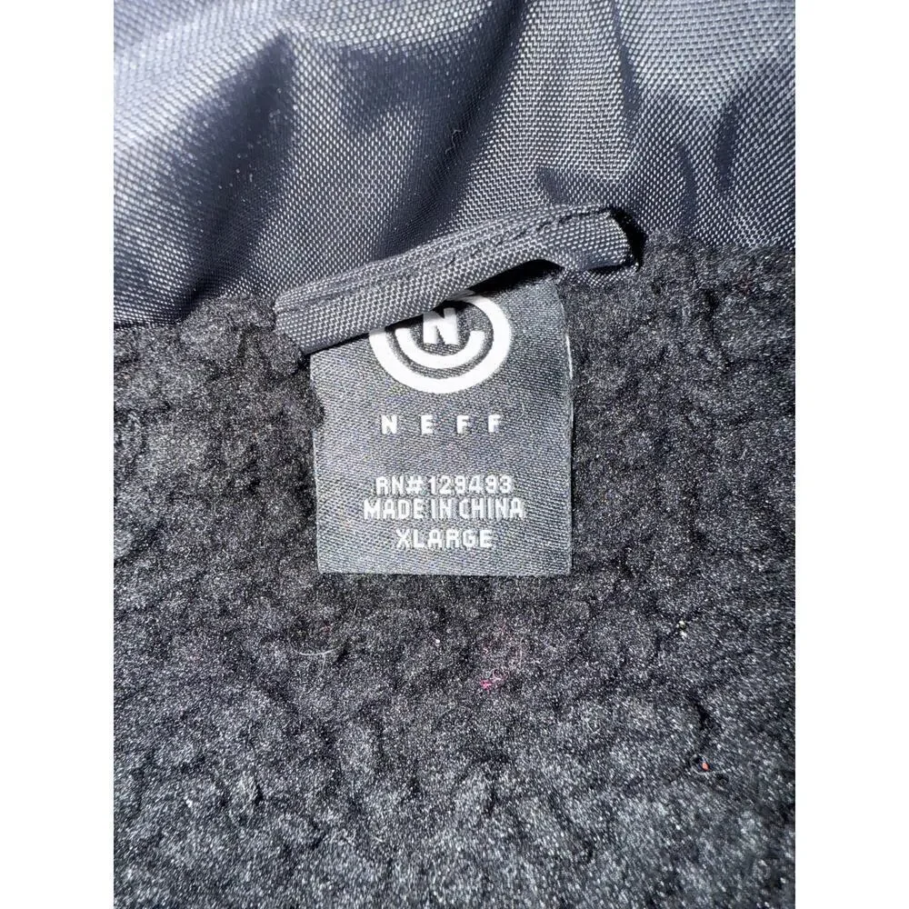 NWOT Men’s Neff Coach Jacket Black Lined Windbreaker Size XL